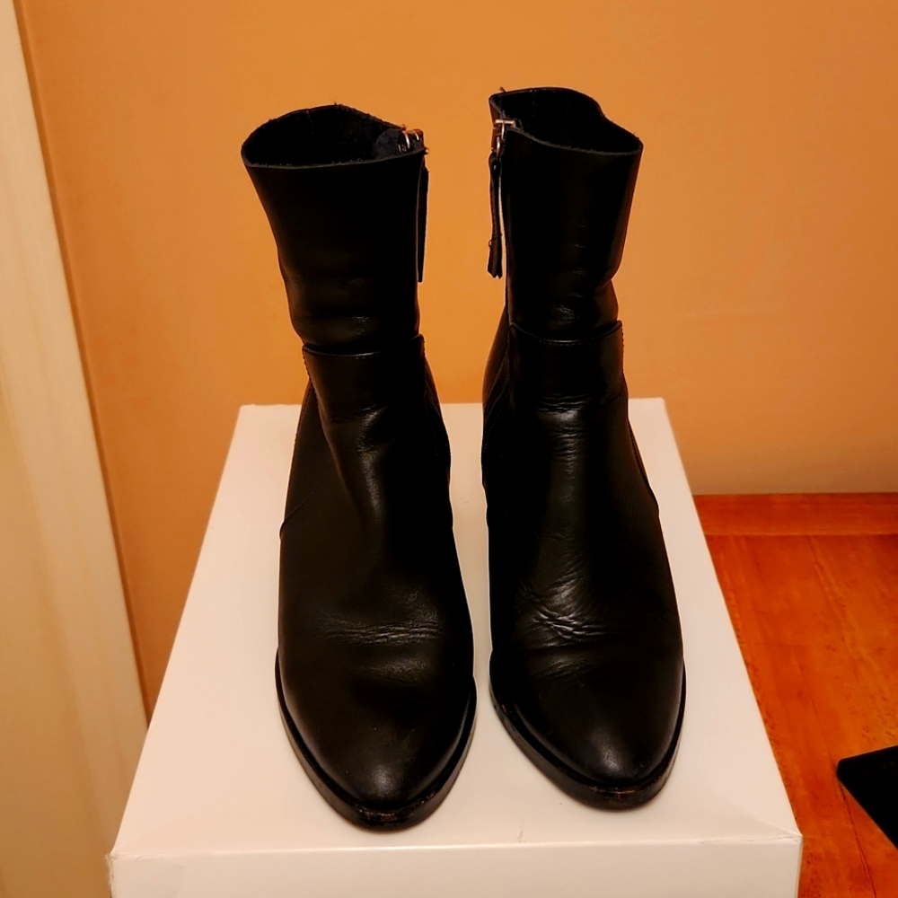 Top Shop Black Leather Booties.